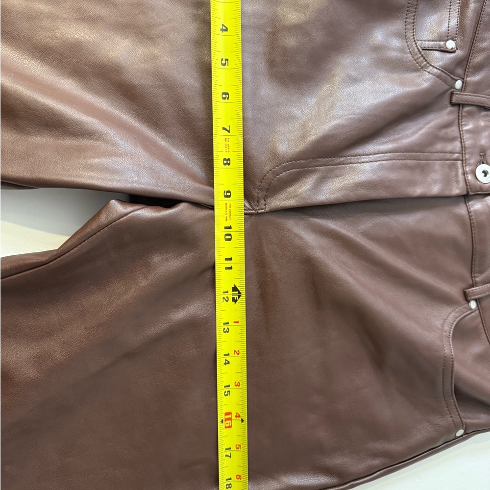For All Man Kind Bootcut Faux Leather Pants Size M Womens Brown - Picture 6 of 8